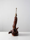 vintage burl wood lamp