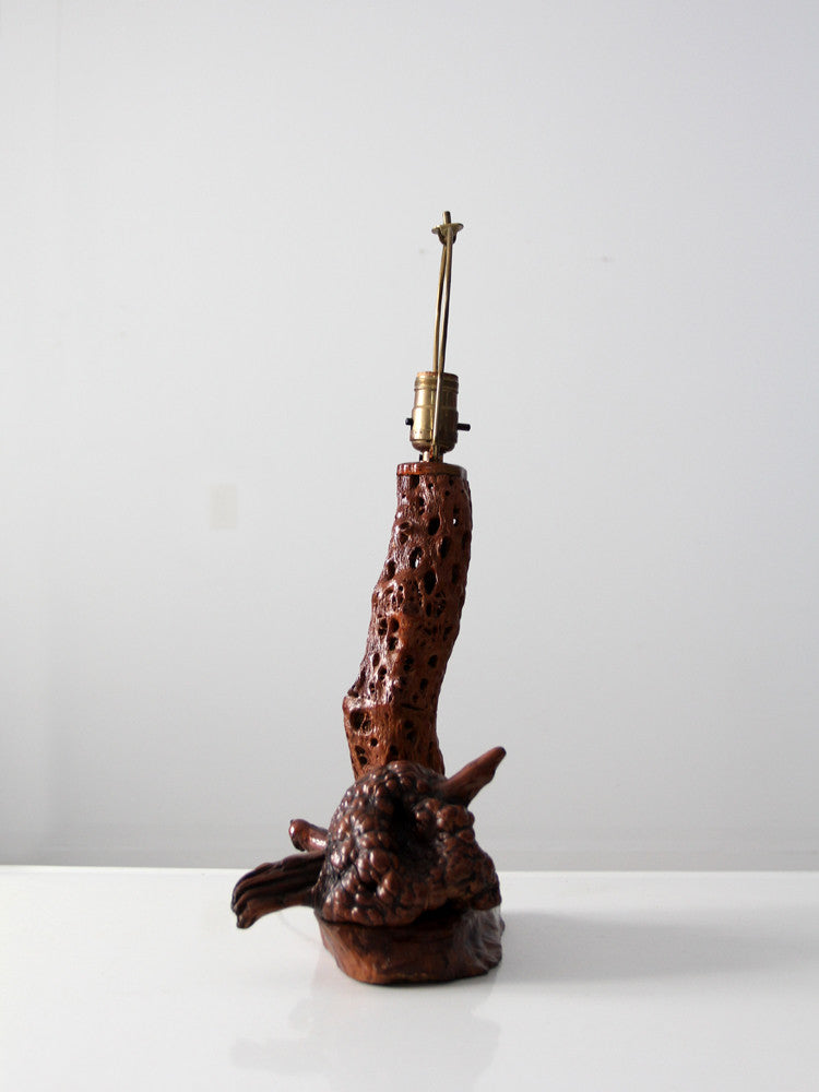 vintage burl wood lamp