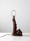 vintage burl wood lamp