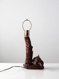 vintage burl wood lamp