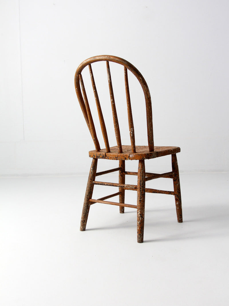 antique primitive spindle back chair