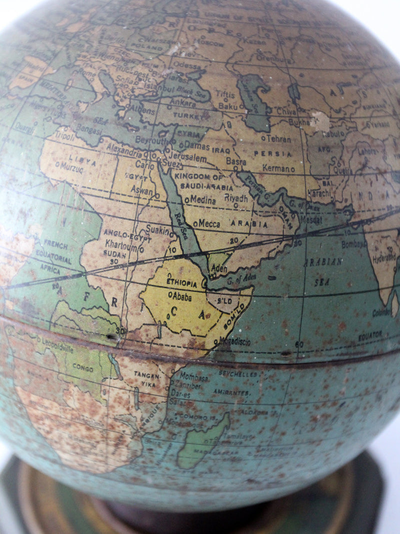 vintage 1930s J. Chein tin globe