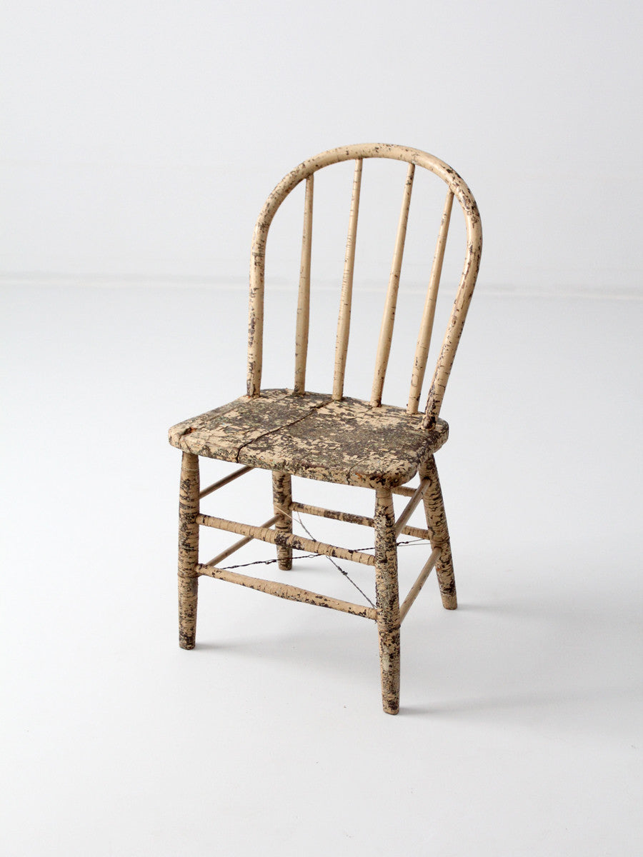 1800s primitive farmhouse spindle back chair