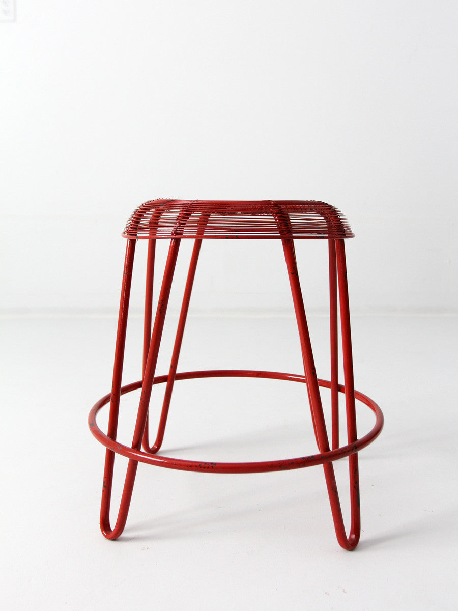 mid-century hairpin leg stool