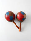 vintage painted maracas pair