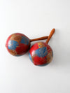 vintage painted maracas pair