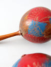 vintage painted maracas pair