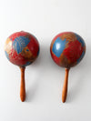 vintage painted maracas pair