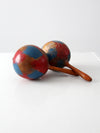 vintage painted maracas pair