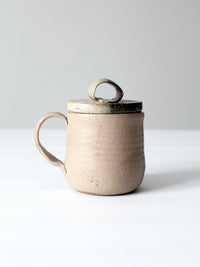 vintage studio pottery mug with lid