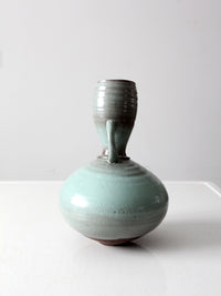 vintage studio art pottery tilted vase