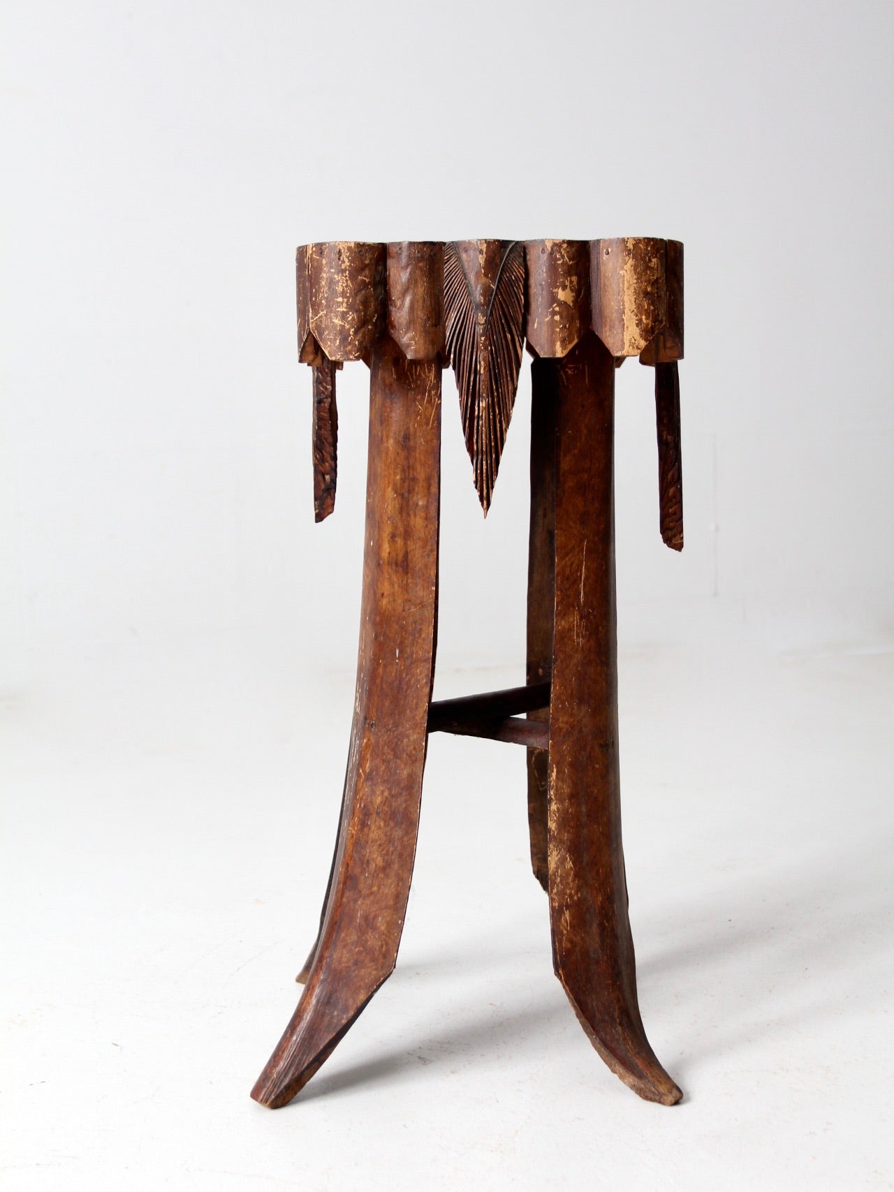 antique folk art palm frond table