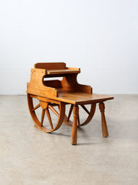 vintage Monterey wagon wheel tiered end table