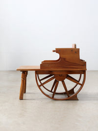 vintage Monterey wagon wheel tiered end table