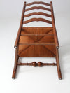 antique rush seat wooden arm chair