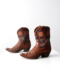 vintage 50s Acme inlay boots, size 10 D