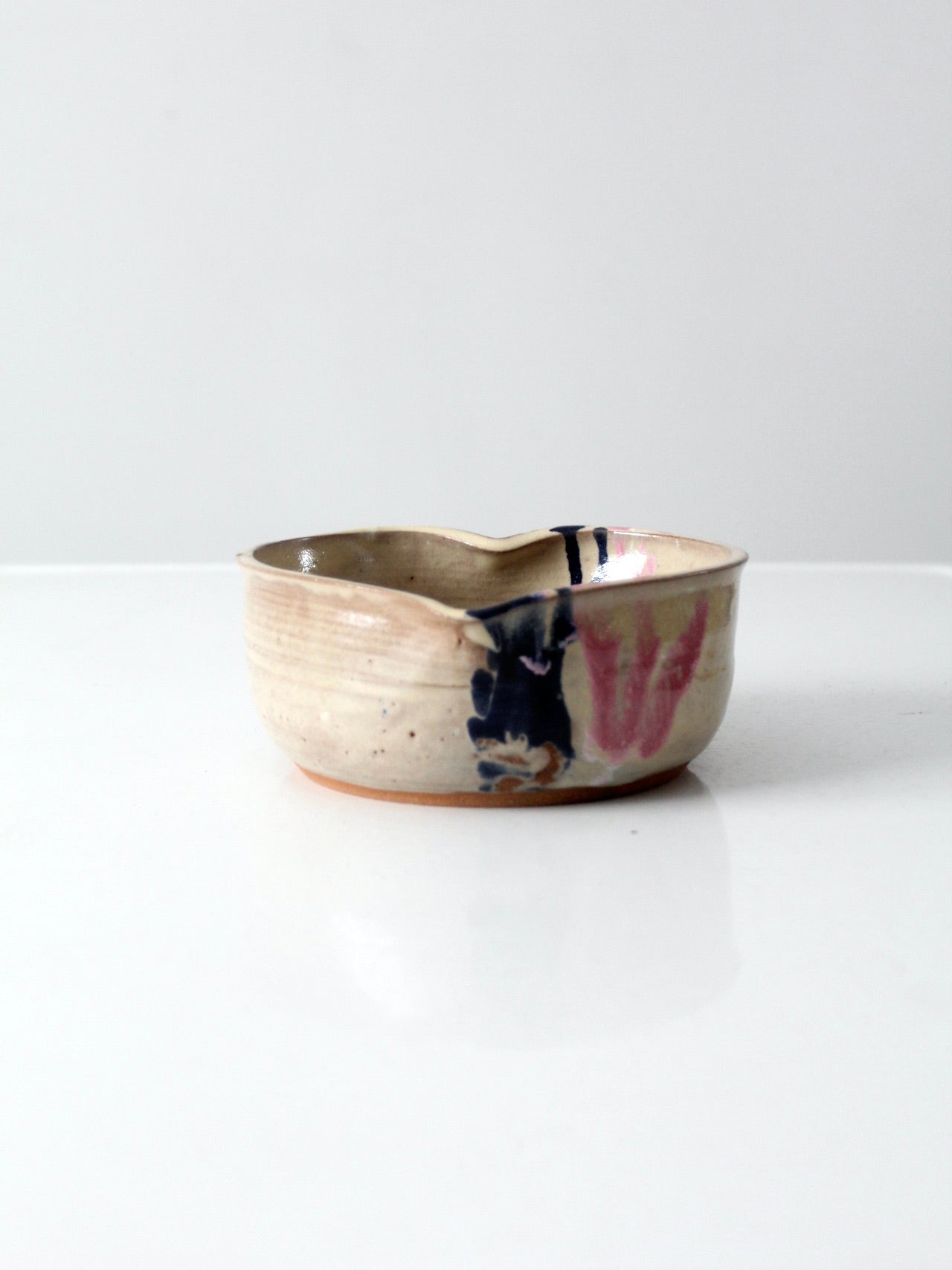 vintage heart shaped studio pottery bowl