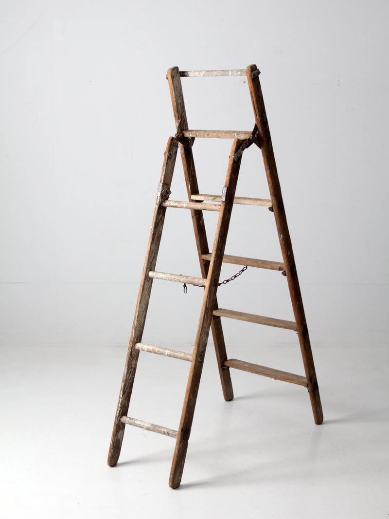 vintage rustic folding ladder