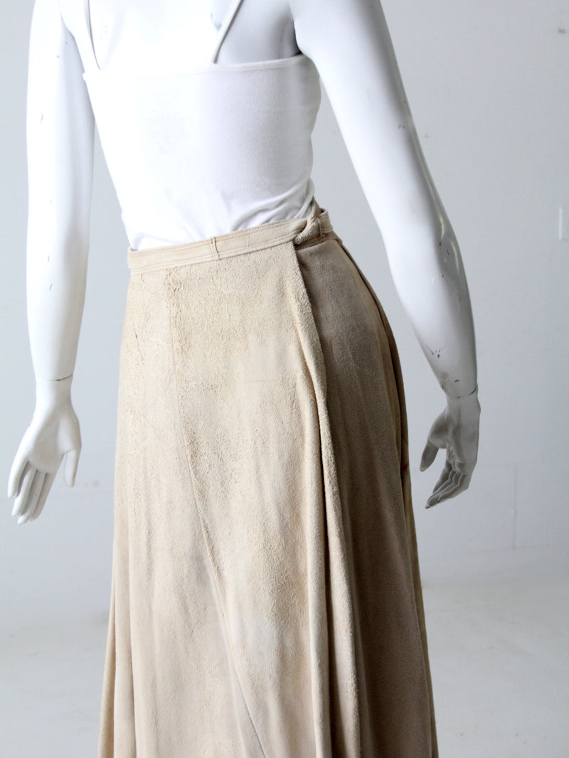 vintage leather wrap skirt