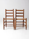 antique spint weave seat chairs pair