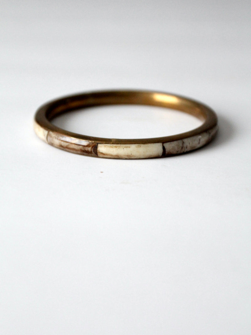 Bone Bangle vintage brass & bone bangle – 86 Vintage