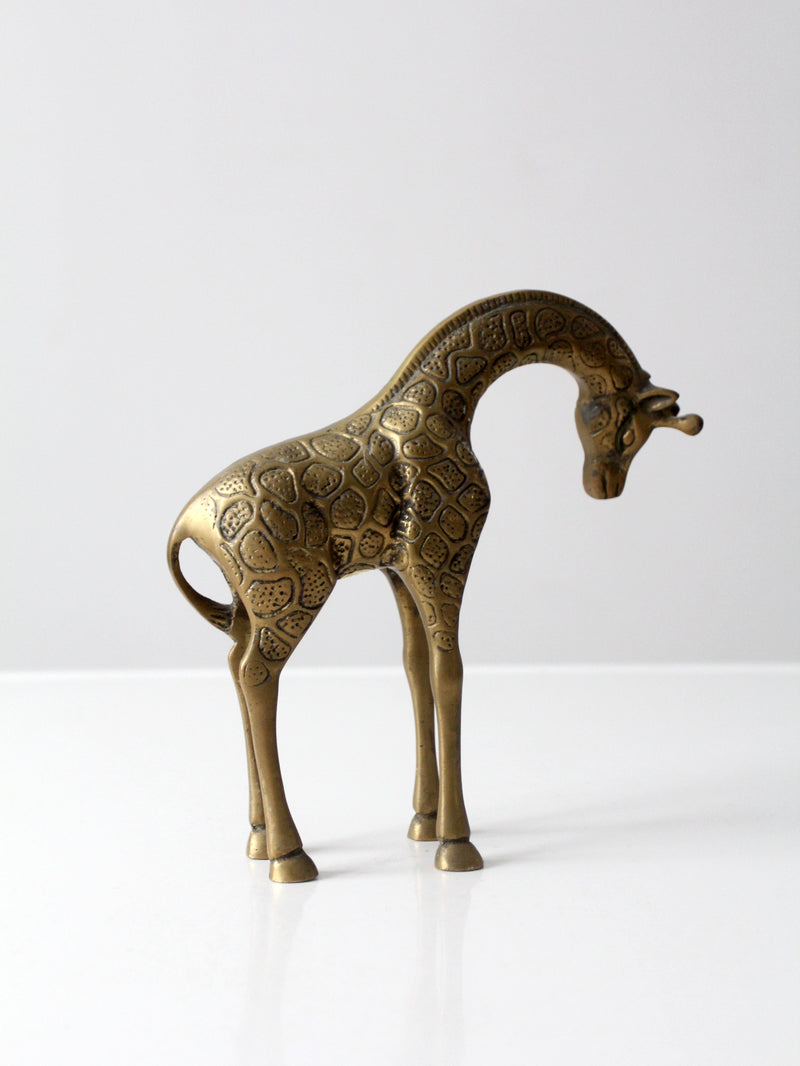 mid-century brass giraffe