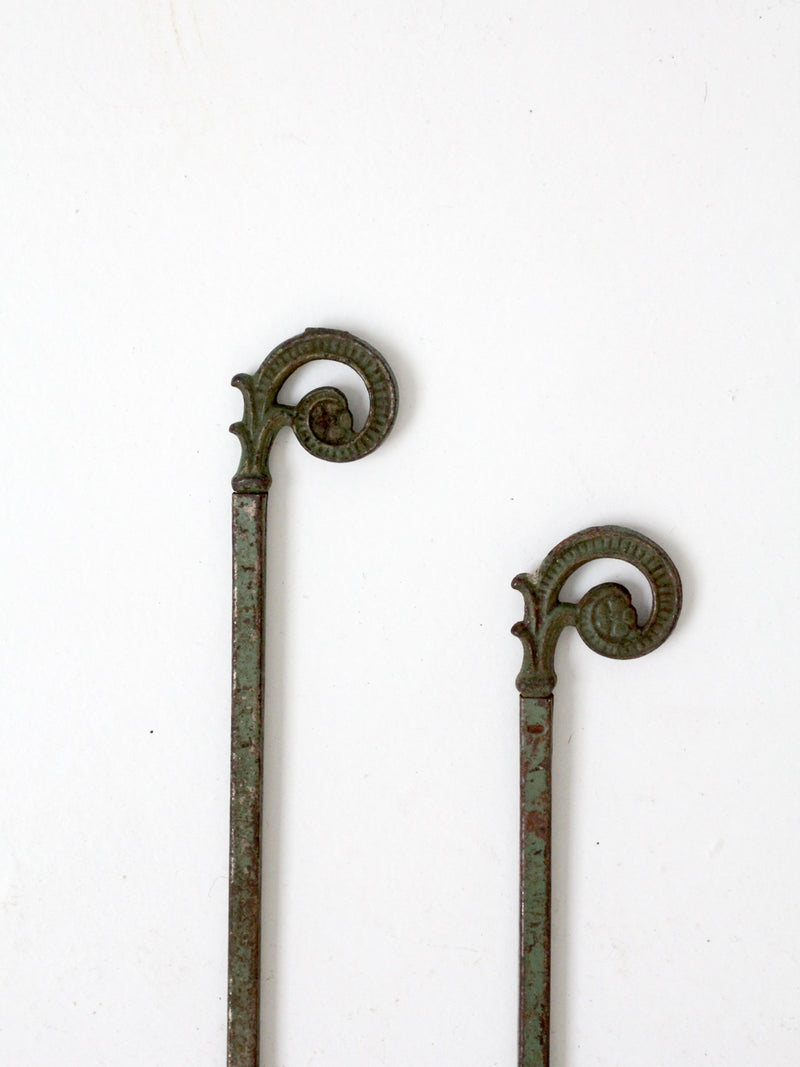antique drapery hanger pair