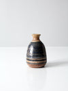 vintage studio pottery bottleneck vase