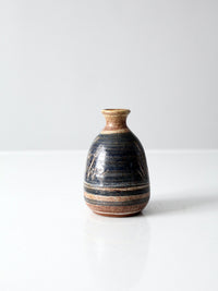 vintage studio pottery bottleneck vase