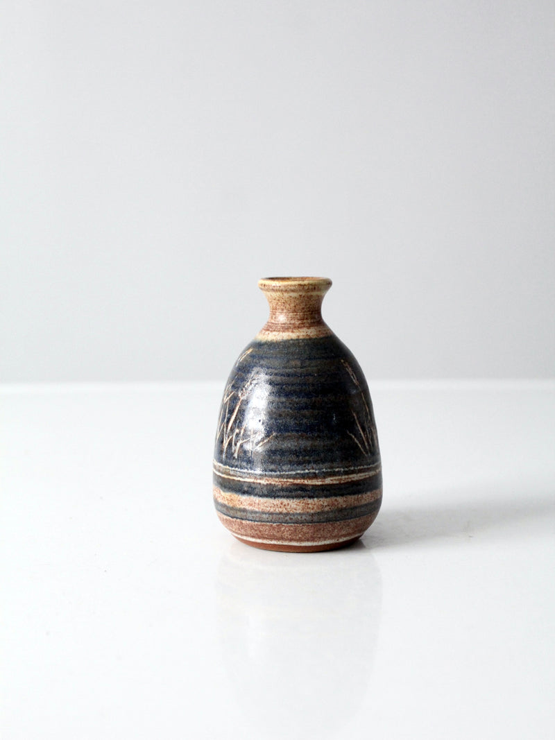 vintage studio pottery bottleneck vase