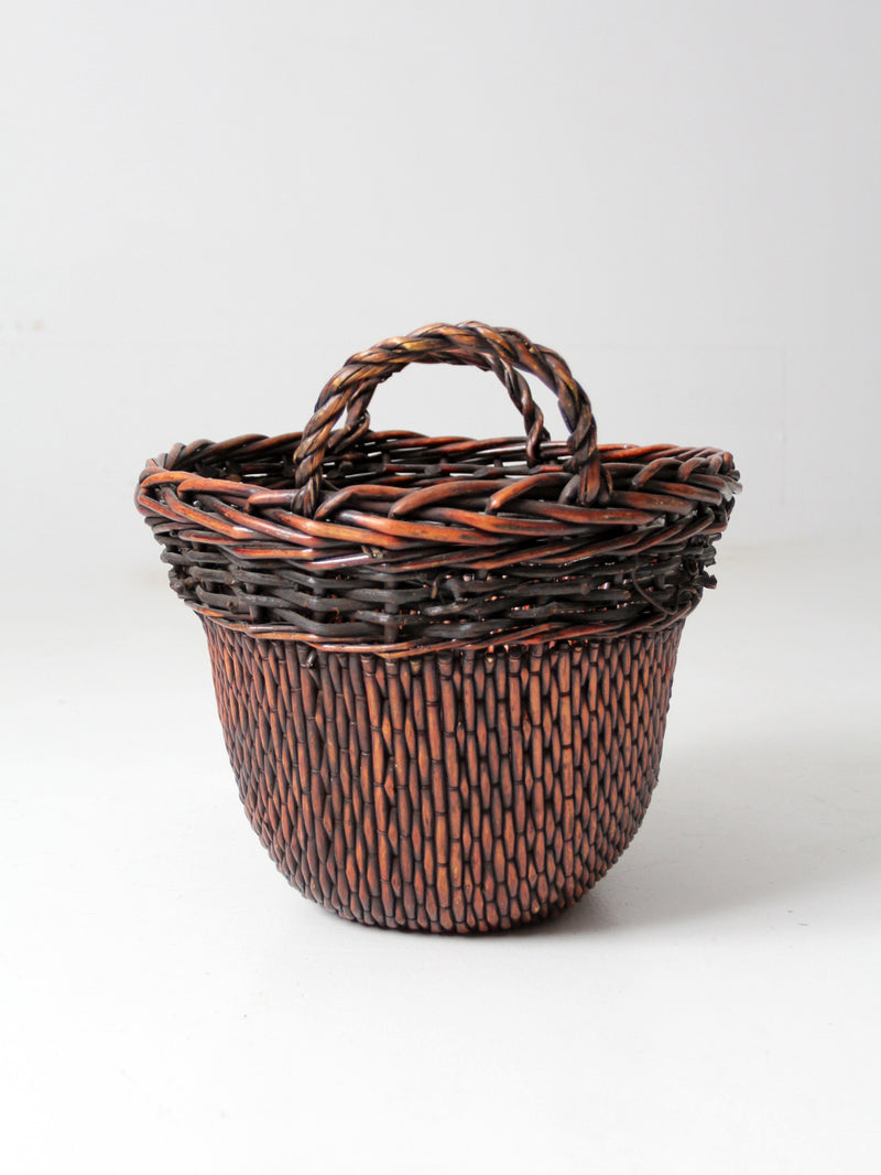 vintage woven basket with handles