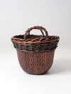 vintage woven basket with handles