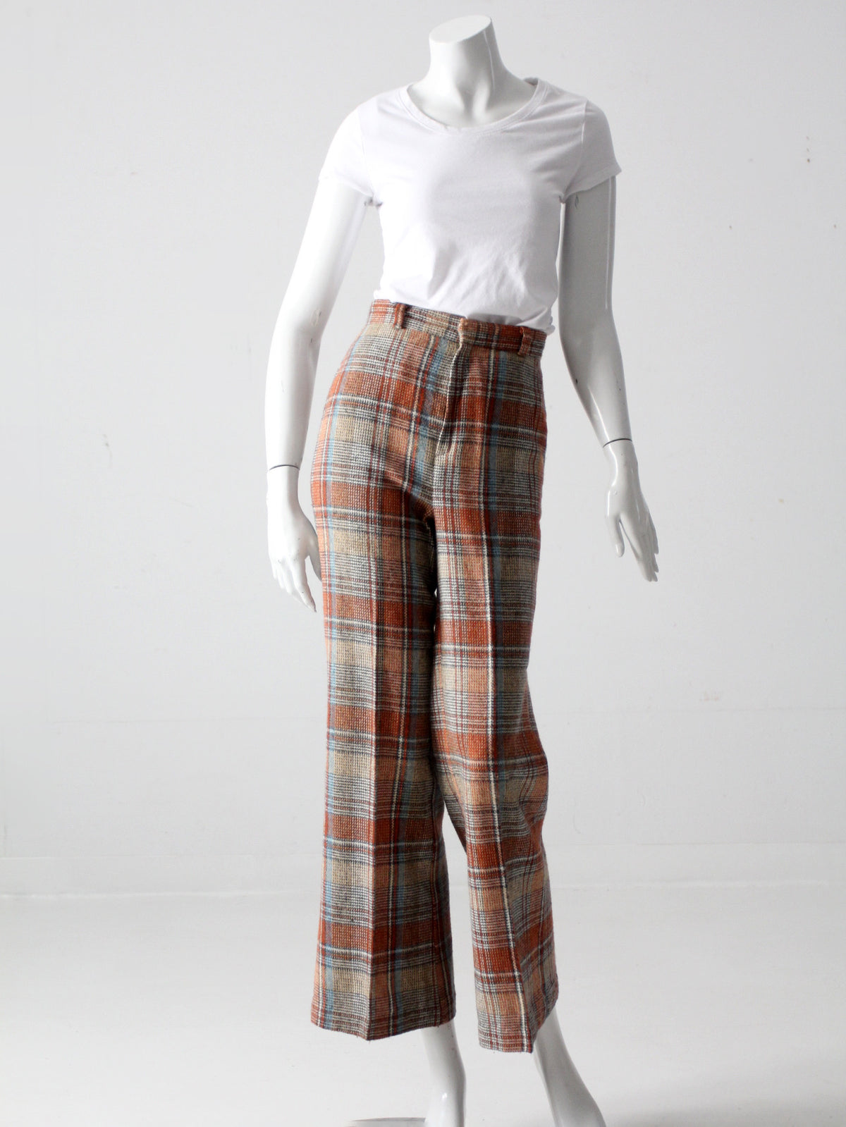 vintage 70s plaid pants 26 x 29