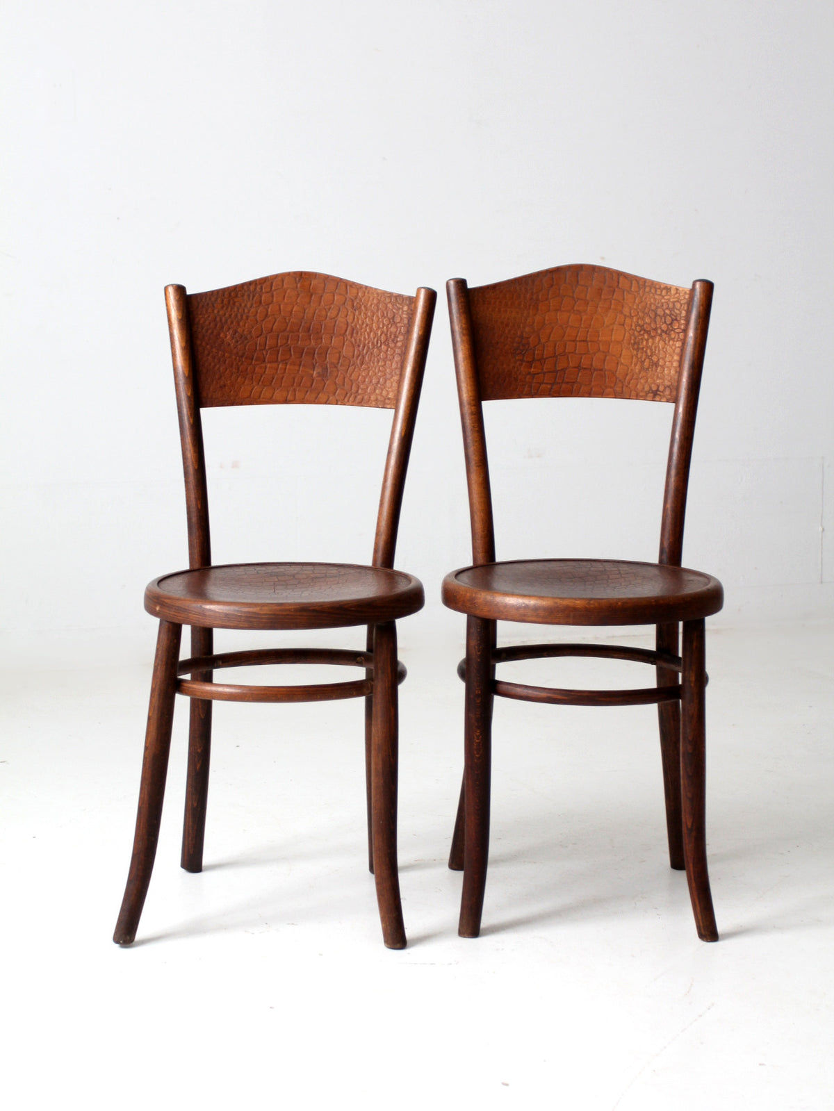 antique Fischel bentwood chairs pair