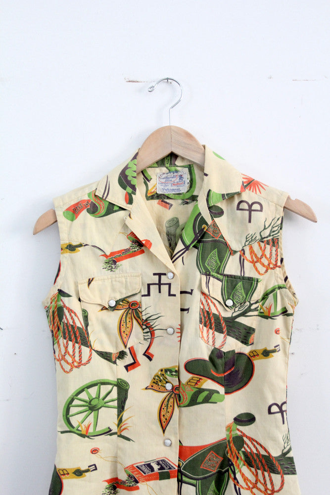 vintage 50s Panhandle Slim skirt and blouse set 86 Vintage