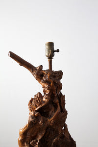 mid century driftwood lamp