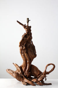 mid century driftwood lamp