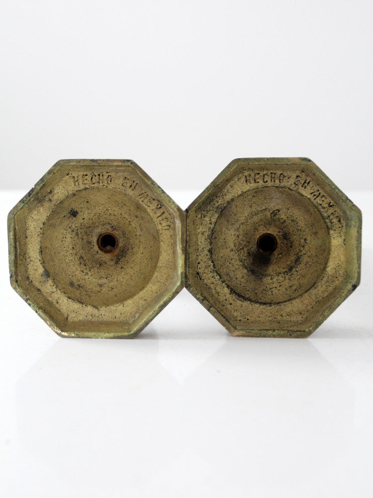 antique baroque style brass candlestick holders
