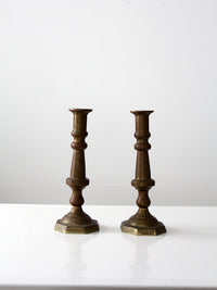 antique baroque style brass candlestick holders