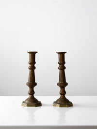 antique baroque style brass candlestick holders