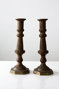 antique baroque style brass candlestick holders