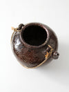 antique American stoneware bean pot