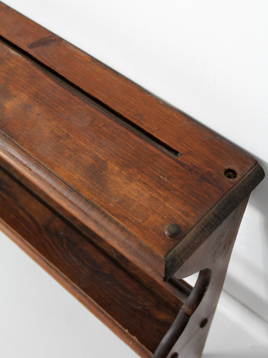 vintage wood wall rack