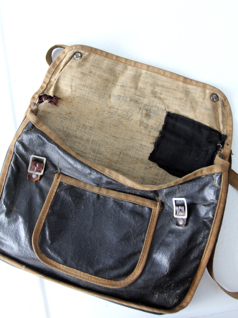 vintage 20s school messenger bag