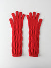 vintage red knit gloves