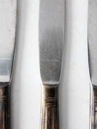 vintage silver plate dinner knife set