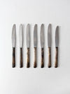 vintage silver plate dinner knife set