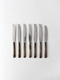 vintage silver plate dinner knife set