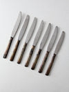 vintage silver plate dinner knife set