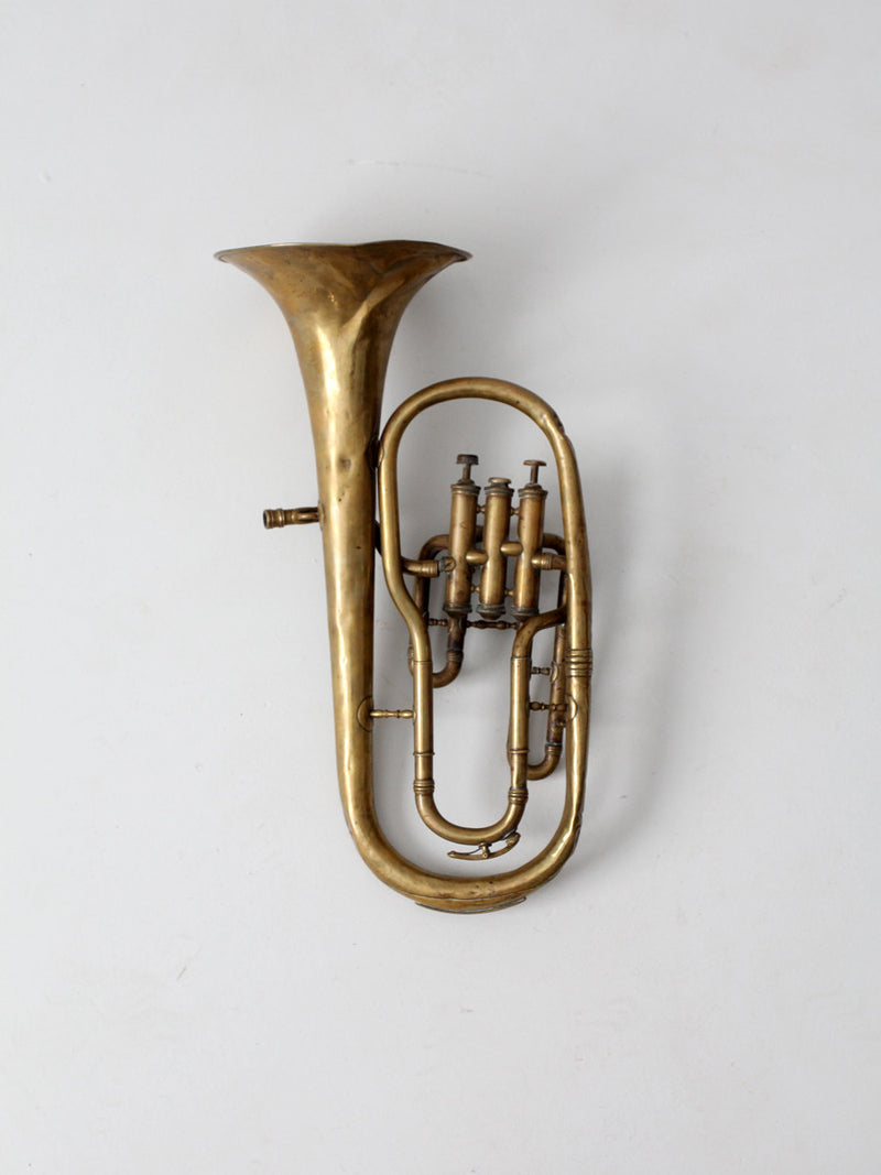 vintage brass baritone horn H. Lomar Pari